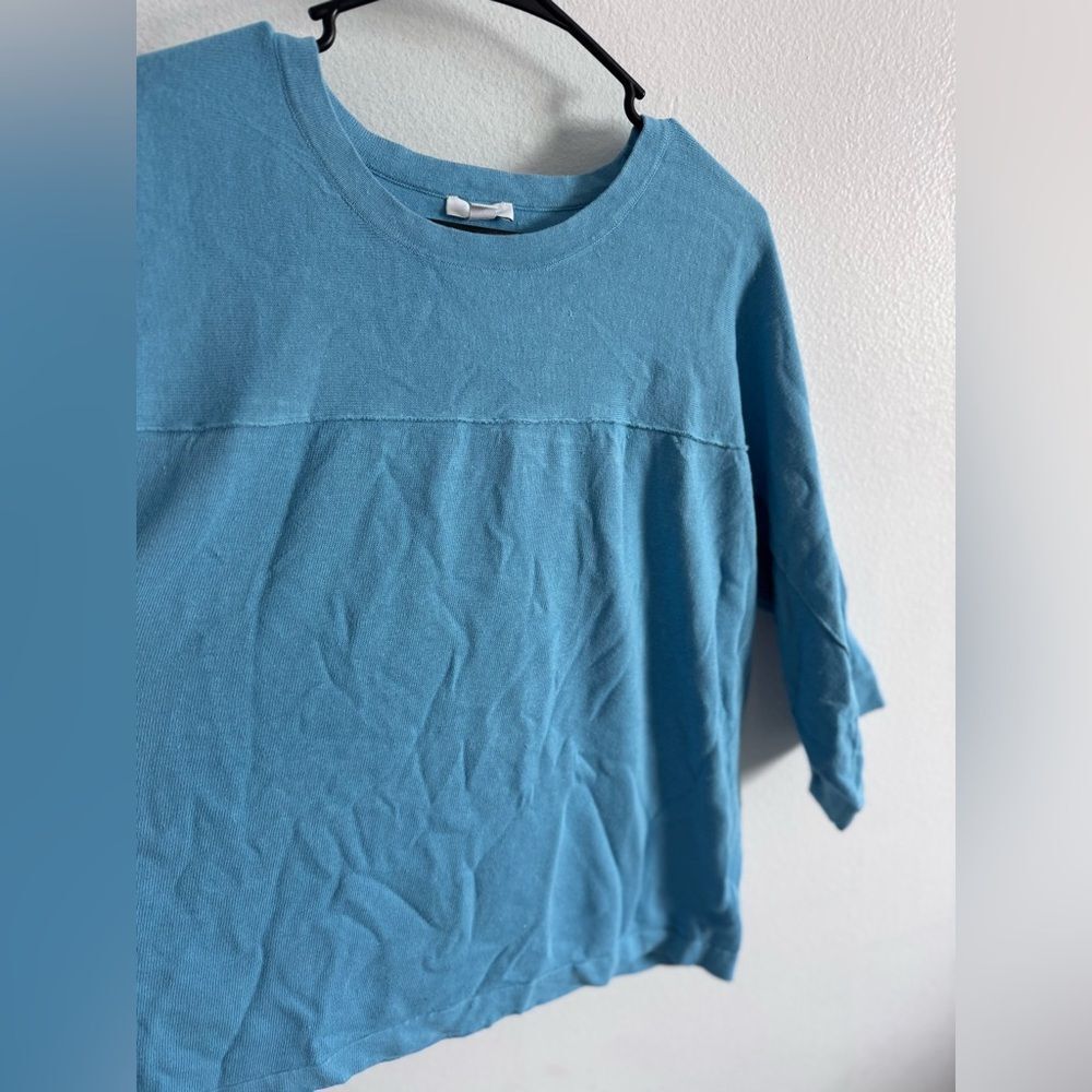 J. Jill Women’s Linen Blend Long Sleeve Top Blue Comfort SIZE Large Tall Basics - Picture 3 of 11